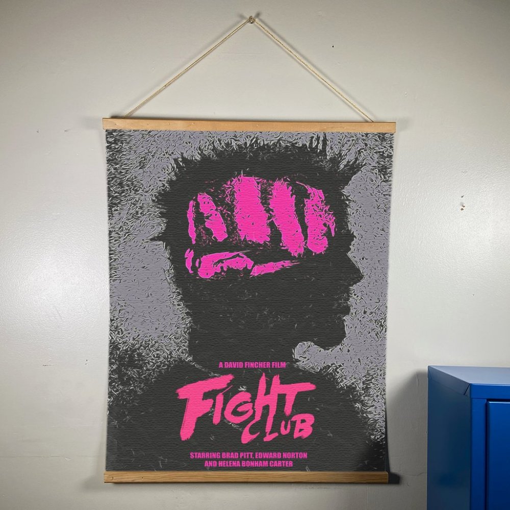 Fight Club Canvas Wooden Gold Hanger